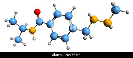 3D image of Procarbazine skeletal formula - molecular chemical structure of  chemotherapy medication isolated on white background Stock Photo