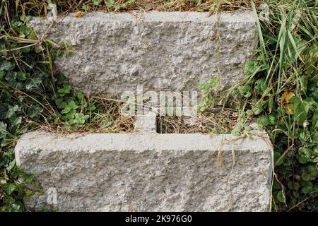 Stone Staircase assembled from stones Stock Photo