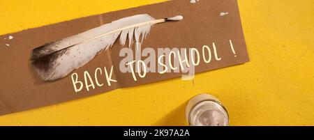 Close up conceptual shot of a business idea showing Back to School Stock Photo