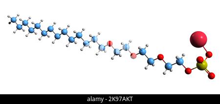 3D image of Ethylene glycol skeletal formula - molecular chemical ...