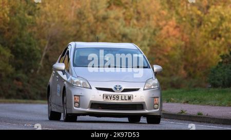 2009 silver hybrid electric Toyota Prius Stock Photo