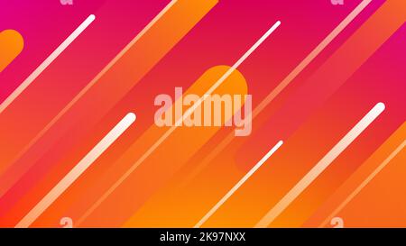 Abstract Geometrical Background Illustration with Gradient Dymanic Shapes and Lines Pattern. Pink, Orange, Yellow and White and Color Spectrum. Backdrop for your Social Media, Graphic Design, Banner, Poster. Vector illustration Stock Vector