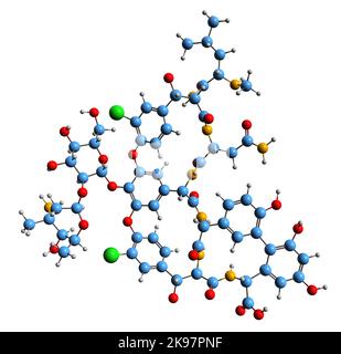 3D image of Methicillin skeletal formula - molecular chemical structure ...