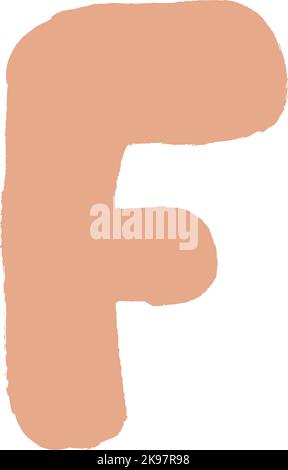 Alphabet F letter Hand Drawn illustration element for kids kindergarten and preschool education Stock Vector
