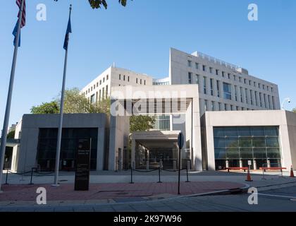 The Ariel Rios Federal Building in the NoMa neighborhood of Washington, DC, is the headquarters of the United States Bureau of Alcohol, Tobacco, Firearms and Explosives in Washington, DC.  Photo by Francis Specker Stock Photo