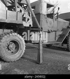 State Railways, SJ tow truck. Side support. Stock Photo