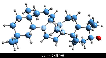 3D image of Ursolic acid skeletal formula - molecular chemical ...
