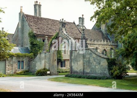 Lacock Abbey in Wiltshire.  Shot on film. Stock Photo