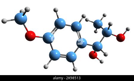 3d Image Of Anetoglycol Skeletal Formula - Molecular Chemical Structure 