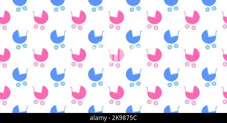 Vector seamless color pattern with baby accessories for newborn