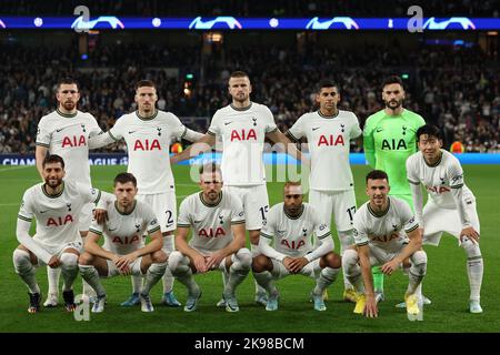 26th October 2022; Tottenham Hotspur Stadium. Tottenham, London, England; Champions League football, Tottenham Hotspur versus Sporting Lisbon; The Tottenham Hotspur squad Stock Photo