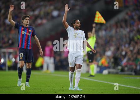 Barcelona, Spain. October 26, 2022, during the UEFA Champions League match, group C between FC Barcelona and Bayern Munich played at Spotify Camp Nou Stadium on October 26, 2022 in Barcelona, Spain. (Photo by Bagu Blanco / PRESSIN) Stock Photo