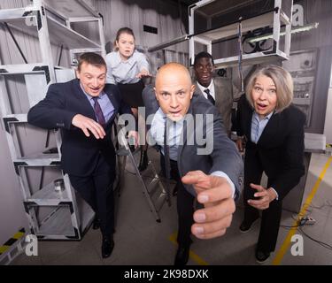 Lifestyle of business rivals Stock Photo - Alamy