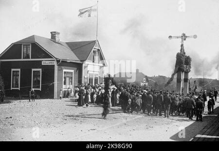 Inauguration of Varberg - Ätrans Railway. Wbäj. Stock Photo