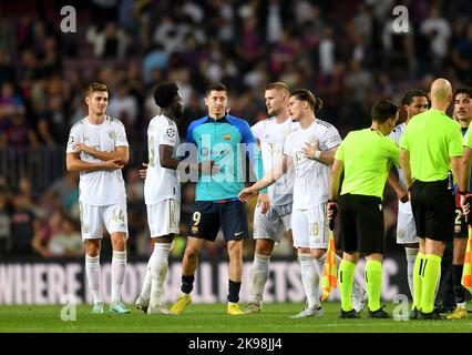 FC BARCELONA vs BAYERN MÜNCHEN October 26,2022   during the match between FC Barcelona and Bayern Munich corresponding to the the group stage of the UEFA Champions League at Spotify Camp Nou Stadium in Barcelona, Spain. October 26, 2022. Stock Photo