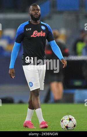 Napoli, Italy. 26th Oct, 2022. Tanguy NDombèlé player of Napoli, during the match of the champions league between Napoli vs Rangers final result, Napoli 3, Rangers 0, match played at the Diego Armando Maradona stadium. Napoli, Italy, 26 October, 2022. (photo by Vincenzo Izzo/Sipa USA) Credit: Sipa USA/Alamy Live News Stock Photo