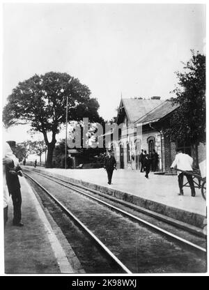 The name was 1943 Billesholm's mine. The station built in 1875 by Lion, Landskrona - Engelholm's railways. The station built in 1876. One -story station house in stone. Stock Photo