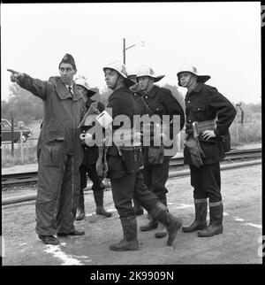 Civil defense exercise. County competition for industrial fire corps and bourgeoisiers Stock Photo