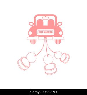 Just married car sign. Newlyweds car icon Stock Vector Image & Art - Alamy