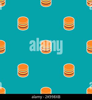 Burgers pattern seamless. Hamburger background. Simplified fast food symbol texture. Baby fabric ornament Stock Vector