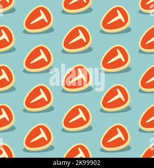 Piece of meat pattern seamless. Raw chop background. Meat texture Stock Vector