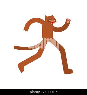 Cat is running. Pet run. Vector illustration Stock Vector