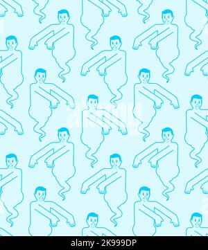 Soul of man pattern seamless. Boy spirit background. ghost of man texture Stock Vector