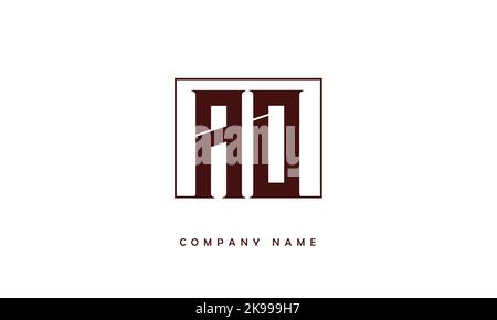 AO, OA Abstract Letters Logo Monogram Stock Vector