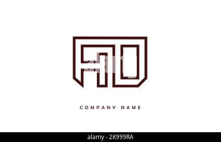 AO, OA Abstract Letters Logo Monogram Stock Vector