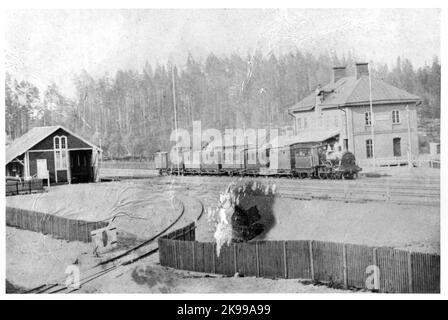 Boxholm station in 1878. Stock Photo