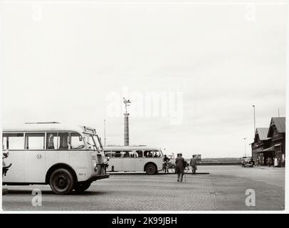 The State Railways, SJ Tourist buses at Hamntorget in Helsingborg. Stock Photo