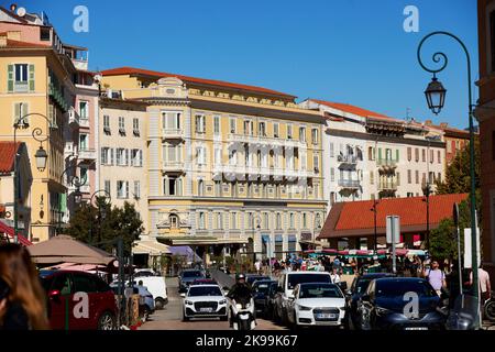 Port town Ajaccio capital of Corsica, French island in the Mediterranean Sea. Stock Photo