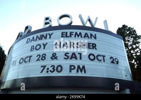 Los Angeles, California, USA 25th October 2022 Danny Elfman Concerts Hollywood Bowl Marquee on October 25, 2022 in Los Angeles, California, USA. Photo by Barry King/Alamy Stock Photo Stock Photo