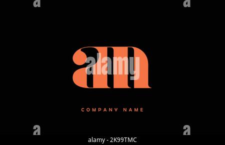 AM, MA Abstract Letters Logo Monogram Stock Vector