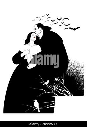 vampire couple silhouette