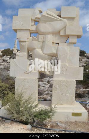 The Suicide of Minotaur by Nikolay Karlykhanov Ayia Napa International Sculpture Park Cyprus 2019 Stock Photo