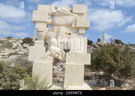 The Suicide of Minotaur by Nikolay Karlykhanov Ayia Napa International Sculpture Park Cyprus 2019 Stock Photo