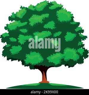 isolated tree silhouette on white background. Vector illustration Stock Vector