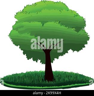 isolated tree silhouette on white background. Vector illustration Stock Vector