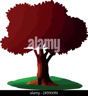isolated tree silhouette on white background. Vector illustration Stock Vector