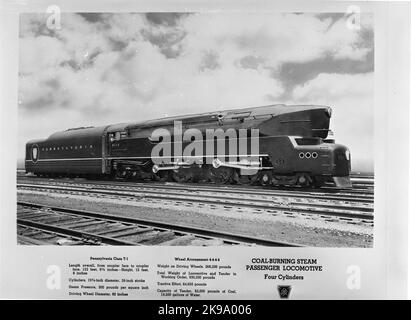 Pennsylvania Railroad, PRR T1 6110. One of two prototypes of locomotive ...