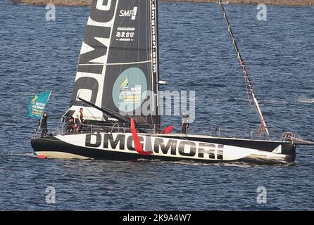 IMOCA DMG MORI GLOBAL ONE Skipper Kojiro Shiraishi during the Route du Rhum-Destination Guadeloupe 2022, solo transatlantic race, Saint-Malo - Guadeloupe (6,562 kilometres) on October 26, 2022 in Saint-Malo, France - Photo Laurent Lairys / DPPI Stock Photo