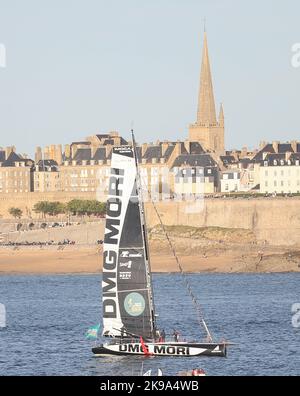 IMOCA DMG MORI GLOBAL ONE Skipper Kojiro Shiraishi during the Route du Rhum-Destination Guadeloupe 2022, solo transatlantic race, Saint-Malo - Guadeloupe (6,562 kilometres) on October 26, 2022 in Saint-Malo, France - Photo Laurent Lairys / DPPI Stock Photo