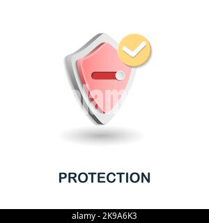 Protection icon. 3d illustration from insurance collection. Creative Protection 3d icon for web design, templates, infographics and more Stock Vector