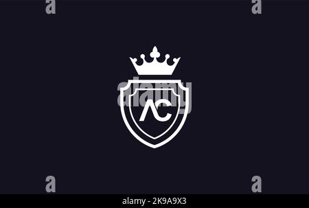 Crown vector and shield symbol icon and royal luxury shield monogram vector. King and queen abstract geometric logo design with letters and alphabets Stock Vector