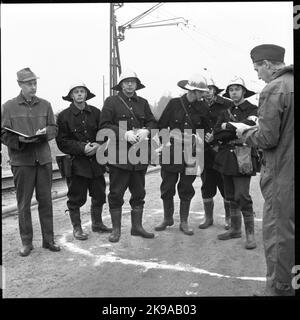 Civil defense exercise. County competition for industrial fire corps and bourgeoisiers Stock Photo