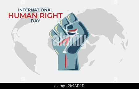 International Human Rights Day. An illustration of global equality and peace. The concept of social diversity. Solidarity fist. Stock Vector