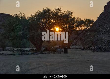 The dry Ugab is an ephemeral river in the arid region of Damaraland Namibia Stock Photo