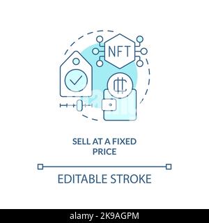 Sell at fixed price turquoise concept icon Stock Vector