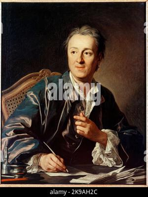 Portrait de Denis Diderot (1713-1784), ecrivain, philosophe, encyclopediste francais, peinture de Louis Michel Van Loo (1707-1771) Huile sur toile, 1767 Dim 0,81 x 0,65 m Musee du louvre. Paris Stock Photo
